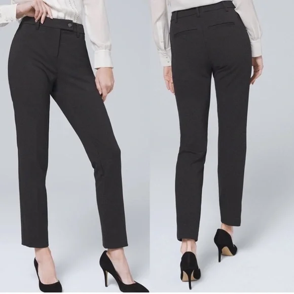 WHBM The Tapered Ankle Knit Pant Charcoal Gray 4 - Picture 2 of 10